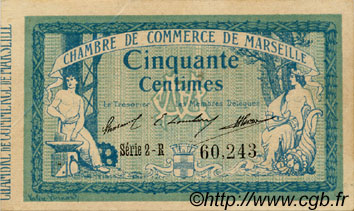 50 Centimes FRANCE Regionalismus und verschiedenen Marseille 1914 JP.079.37 SS to VZ