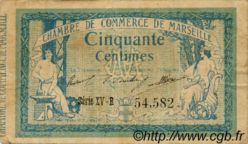 50 Centimes FRANCE régionalisme et divers Marseille 1915 JP.079.56 TB