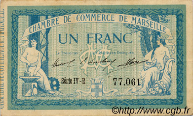 1 Franc FRANCE regionalism and various Marseille 1915 JP.079.60 VF - XF