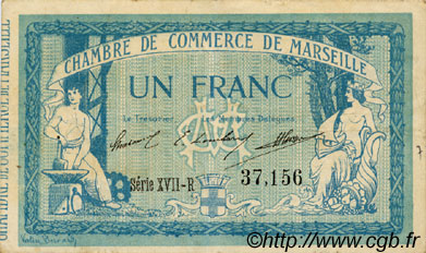 1 Franc FRANCE Regionalismus und verschiedenen Marseille 1915 JP.079.60 S