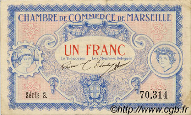 1 Franc FRANCE regionalismo e varie Marseille 1917 JP.079.64 BB to SPL