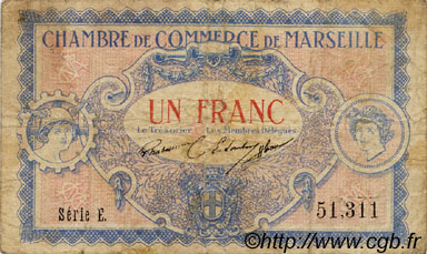 1 Franc FRANCE regionalismo y varios Marseille 1917 JP.079.64 BC