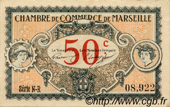 50 Centimes FRANCE Regionalismus und verschiedenen Marseille 1917 JP.079.67 SS to VZ