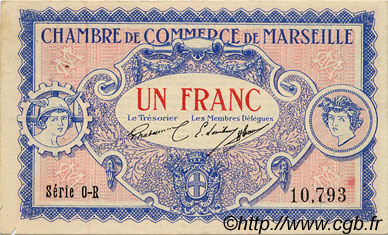 1 Franc FRANCE regionalismo e varie Marseille 1917 JP.079.70 BB to SPL
