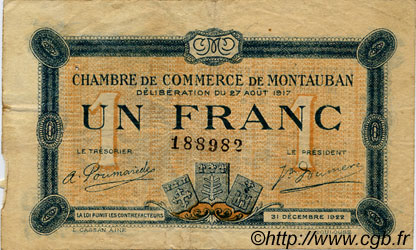 1 Franc FRANCE régionalisme et divers Montauban 1917 JP.083.15 TB