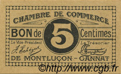 5 Centimes FRANCE regionalismo y varios Montluçon, Gannat 1918 JP.084.66 SC a FDC