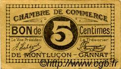 5 Centimes FRANCE Regionalismus und verschiedenen Montluçon, Gannat 1918 JP.084.66 SS to VZ
