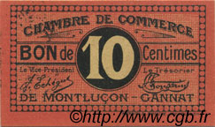 10 Centimes FRANCE regionalismo y varios Montluçon, Gannat 1918 JP.084.67 SC a FDC