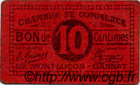 10 Centimes FRANCE regionalism and miscellaneous Montluçon, Gannat 1918 JP.084.70 F