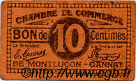 10 Centimes FRANCE regionalism and miscellaneous Montluçon, Gannat 1918 JP.084.73 F