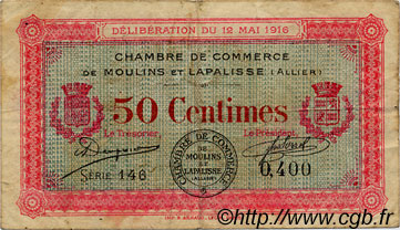 50 Centimes FRANCE Regionalismus und verschiedenen Moulins et Lapalisse 1916 JP.086.01 S