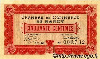 50 Centimes FRANCE regionalism and miscellaneous Nancy 1916 JP.087.07 VF - XF