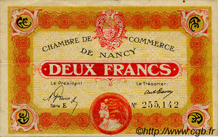 1 Franc FRANCE regionalism and various Nancy 1919 JP.087.36 VF - XF