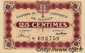 25 Centimes FRANCE regionalism and various Nancy 1918 JP.087.57 AU+