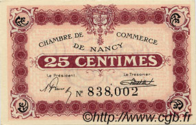 25 Centimes FRANCE regionalismo y varios Nancy 1918 JP.087.62 SC a FDC