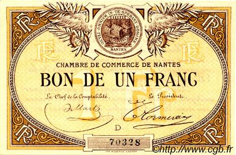 1 Franc FRANCE Regionalismus und verschiedenen Nantes 1918 JP.088.05 fST to ST