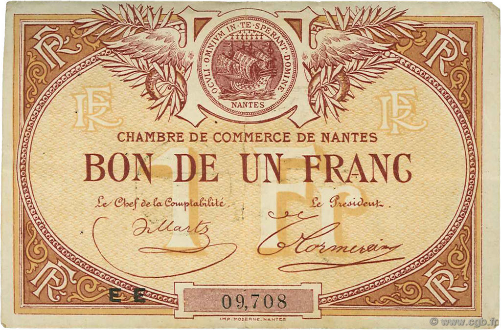 1 Franc FRANCE régionalisme et divers Nantes 1918 JP.088.27 TB