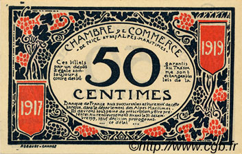 50 Centimes FRANCE Regionalismus und verschiedenen Nice 1917 JP.091.04 fST to ST