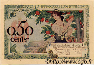 50 Centimes FRANCE regionalismo y varios Nice 1920 JP.091.09 MBC a EBC