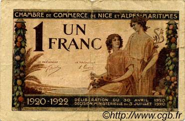 1 Franc FRANCE Regionalismus und verschiedenen Nice 1920 JP.091.11 S