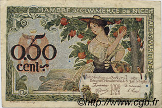 50 Centimes FRANCE Regionalismus und verschiedenen Nice 1920 JP.091.14 S