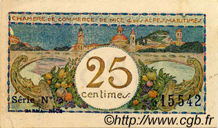 25 Centimes FRANCE regionalismo e varie Nice 1918 JP.091.16 BB to SPL