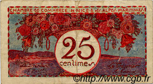 25 Centimes FRANCE Regionalismus und verschiedenen Nice 1918 JP.091.19 S