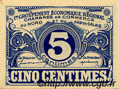 5 Centimes FRANCE Regionalismus und verschiedenen Nord et Pas-De-Calais 1918 JP.094.01 SS to VZ