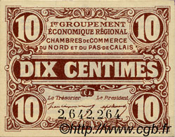 10 Centimes FRANCE regionalismo e varie Nord et Pas-De-Calais 1918 JP.094.02 AU a FDC