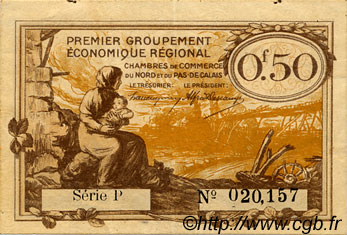 50 Centimes FRANCE Regionalismus und verschiedenen Nord et Pas-De-Calais 1918 JP.094.04 SS to VZ