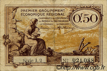 50 Centimes FRANCE régionalisme et divers Nord et Pas-De-Calais 1918 JP.094.04 TB
