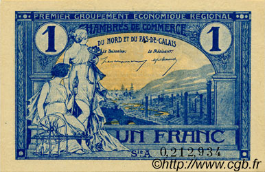 1 Franc FRANCE regionalism and various Nord et Pas-De-Calais 1918 JP.094.05 AU+