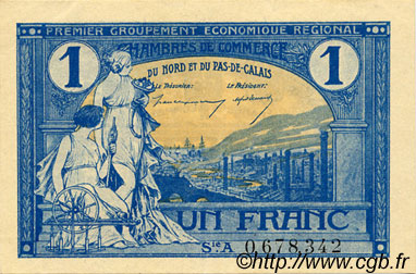 1 Franc FRANCE regionalism and various Nord et Pas-De-Calais 1918 JP.094.07 VF - XF