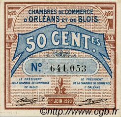 50 Centimes FRANCE Regionalismus und verschiedenen Orléans et Blois 1920 JP.096.01 fST to ST