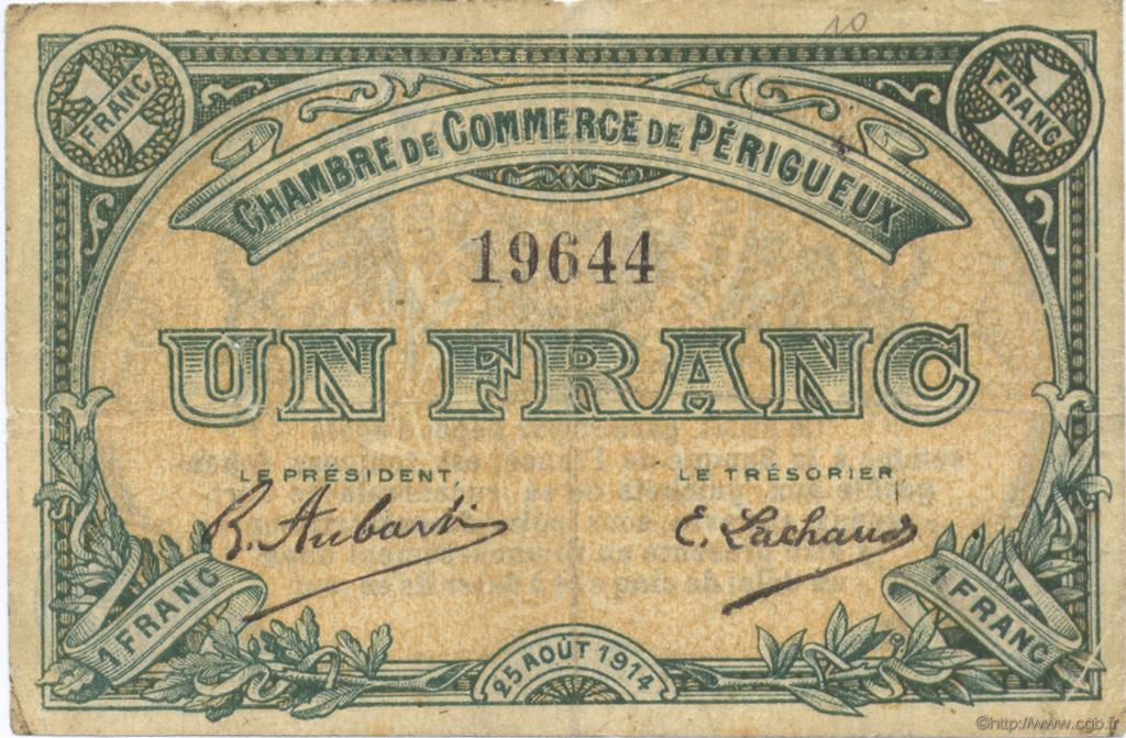 1 Franc FRANCE regionalismo y varios Périgueux 1914 JP.098.04 BC