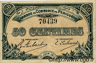 50 Centimes FRANCE regionalismo y varios Périgueux 1915 JP.098.09 MBC a EBC
