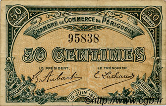 50 Centimes  FRANCE régionalisme et divers Périgueux 1915 JP.098.09 TB