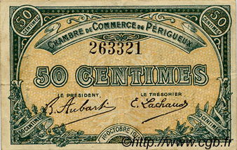 50 Centimes FRANCE régionalisme et divers Périgueux 1915 JP.098.12 TTB à SUP