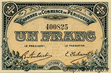 1 Franc FRANCE regionalismo e varie Périgueux 1915 JP.098.13 AU a FDC