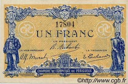 1 Franc FRANCE regionalism and miscellaneous Périgueux 1920 JP.098.26 AU+
