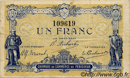 1 Franc FRANCE regionalism and various Périgueux 1920 JP.098.26 F