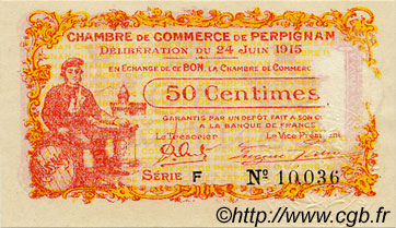 50 Centimes FRANCE régionalisme et divers Perpignan 1915 JP.100.05 TB