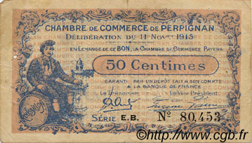 50 Centimes FRANCE régionalisme et divers Perpignan 1915 JP.100.09 TB