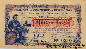 50 Centimes FRANCE regionalismo y varios Perpignan 1916 JP.100.14 MBC a EBC