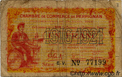 1 Franc FRANCE regionalismo y varios Perpignan 1916 JP.100.17 BC