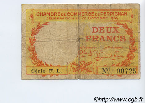 2 Francs FRANCE régionalisme et divers Perpignan 1919 JP.100.30 TB