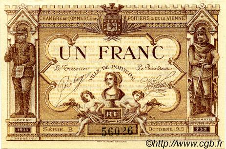 1 Franc FRANCE regionalismo e varie Poitiers 1915 JP.101.03 AU a FDC