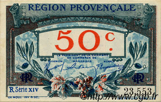 50 Centimes FRANCE regionalism and various Alais, Arles, Avignon, Gap, Marseille, Nîmes, Toulon 1918 JP.102.07 AU+