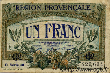 1 Franc FRANCE régionalisme et divers Alais, Arles, Avignon, Gap, Marseille, Nîmes, Toulon 1918 JP.102.18 TB