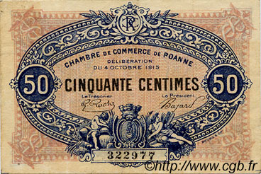 50 Centimes FRANCE régionalisme et divers Roanne 1915 JP.106.07 TTB à SUP